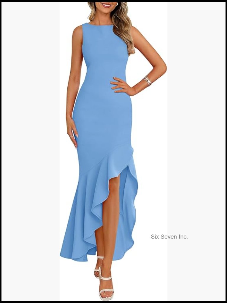 Sleeveless Mermaid Maxi Dress Formal Evening Gala Cocktail